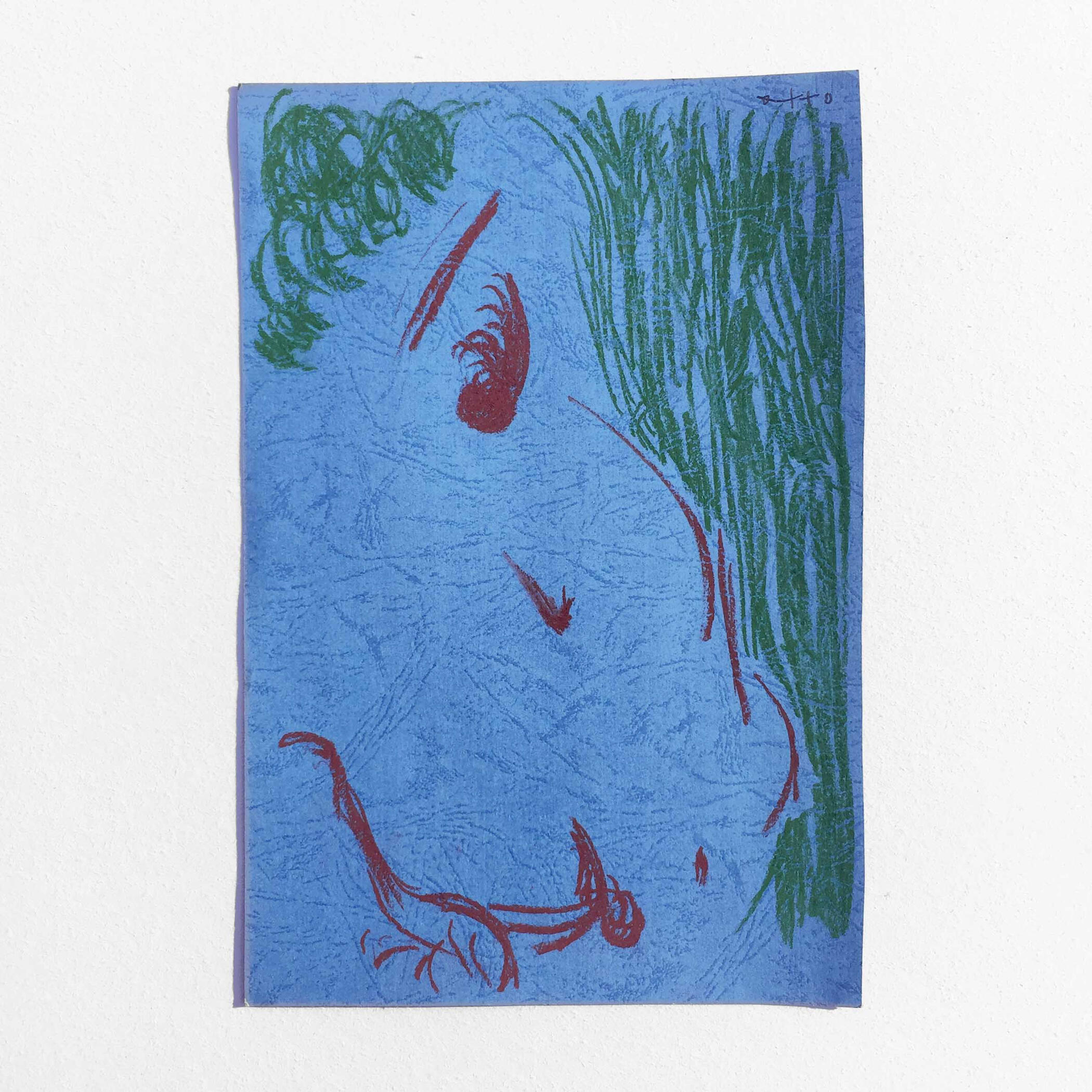 5dec21 oil pastel on paper 8x12in 20x30cm